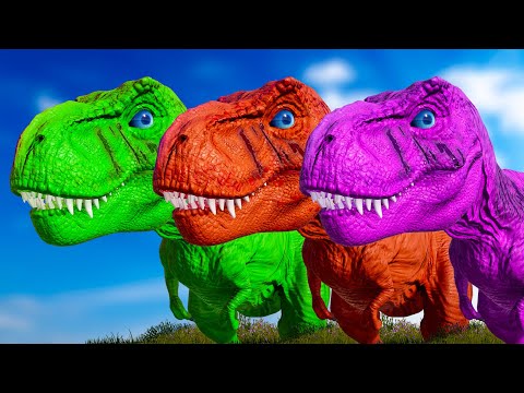 T-REX COLOR PACK vs BARYONYX vs INSPINEDORAPTOR vs ANKYLOSAURUS - Jurassic World Evolution