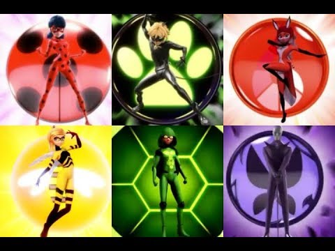 Miraculous Ladybug- All Full Transformations [With New Heroes]/Все чудесные преобразовния