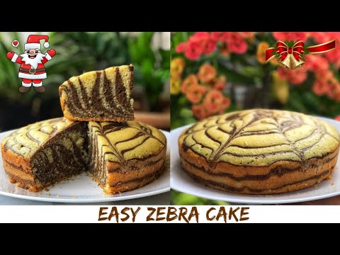 EASY ZEBRA CAKE || EASY MARBLE CAKE || CHRISTMAS SPECIAL || Sapna's Flavours
