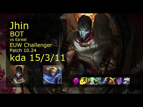 Jhin ADC & Sett vs Ezreal & Nautilus - EUW Challenger 15/3/11 Patch 10.24 Gameplay