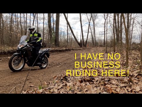 Inexperienced Off-road Rider Taking a Kawasaki Versys-X 300 into the Dirt and Sand