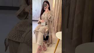 Grey Embroidered Chiffon Suit - Video 1
