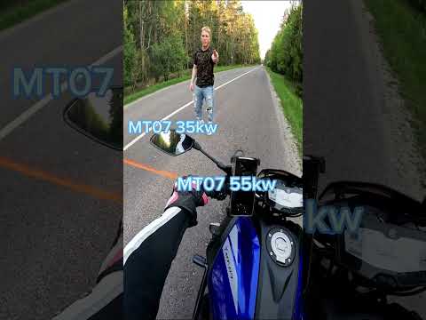 MT07 55kw vs MT07 35kw When you're good rider doesn't matter that bike is it😏 #yamaha #mt07 #drag