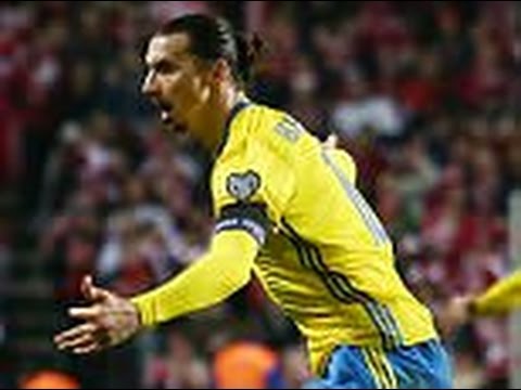 Zlatan Ibrahimovic scores stunning free-kick as visitors hold on to reach Euro 2016 in France..