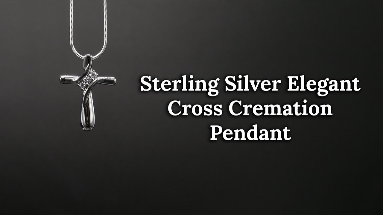 Cross Cremation Pendant:  Sterling Silver Elegant Cross (2019)