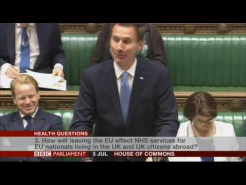 Brian May ref: Jeremy Hunt Health Questions 5 July 2016 ed