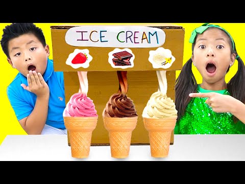Wendy Emma and Jannie Learn How to Make Healthy Foods | Ice Cream Machine Funny Stories for Children