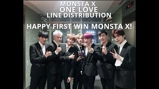 Monsta x - One love [Line distribution - #MonstaX1stWin]