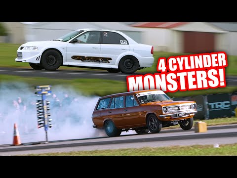 Crazy 1000hp+ 4-Cylinder  Street Cars - Drag Battle 2023 - 4CYL 2WD and AWD Classes
