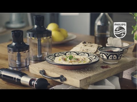 ProMix Hand blender: Homemade hummus featuring XL Chopper and Compact Chopper | Philips