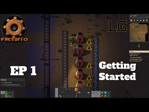 Let's Play Factorio Ep 1 - Getting Started In A Brand New Single Player World!