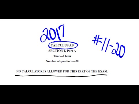 Visca AP Calculus AB 2017 Exam Problems 11 - 20