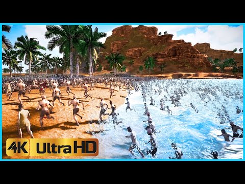 90,000 Zombies Landing Medieval Island - Ultimate Epic Battle Simulator 2 UEBS 2 (4K)
