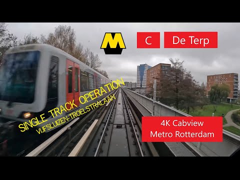 4K Cabview Metro Rotterdam | Full Circle Line C | Part 1: De Akkers - De Terp