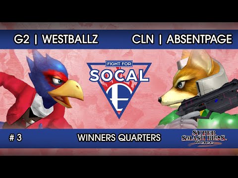 Fight For SoCal 3 - G2 | Westballz (Falco) VS CLN | AbsentPage (Fox) - SSBM - Winners Quarters