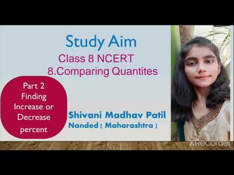 8 Comparing Quantities Class 8 Ncert Maths Part 2 Finding Increasedecrease Percent Easy Explanation