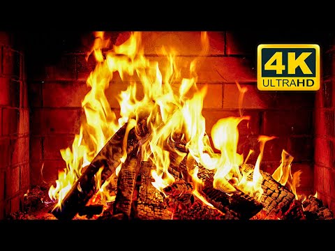 🔥 Cozy Fireplace 4K (12 HOURS). Fireplace with Crackling Fire Sounds. Crackling Fireplace 4K