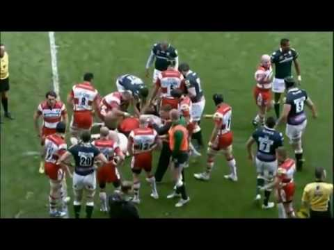 Rugby fight: Gloucester vs London Irish