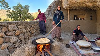 🔥 Cave Survival Challenge | Traditional Bread Baking Over Fire &amp; Rebuilding Our Cave Home 🪨