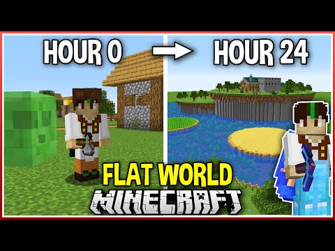 24 Hours in a Survival Flat World! (Minecraft 1.18)