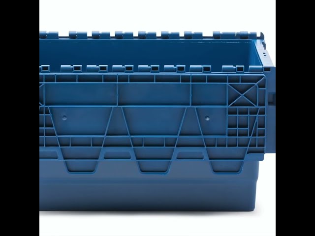 Vídeo relacionado con Eurocontenedor + tapa con bisagra ED 64/12 HG 24 l caja de plástico 60 x 40 x 13,5 cm, asas cerradas | Contenedor Industrial caja de almacenamiento