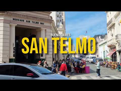 San Telmo Buenos Aires 🇦🇷 | Historic District & Streets in 8K Ultra HD (No Talking, City Ambience)