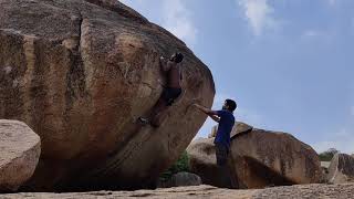 Video thumbnail of The Shield, 6c+. Hampi