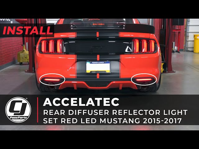 ACCELATEC Rear Diffuser Reflector Light Set Red Lens With Red LED Mustang 2015-2017
