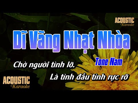 Dĩ Vãng Nhạt Nhòa (Phối Mới) Karaoke Beat Acoustic | Tone Nam