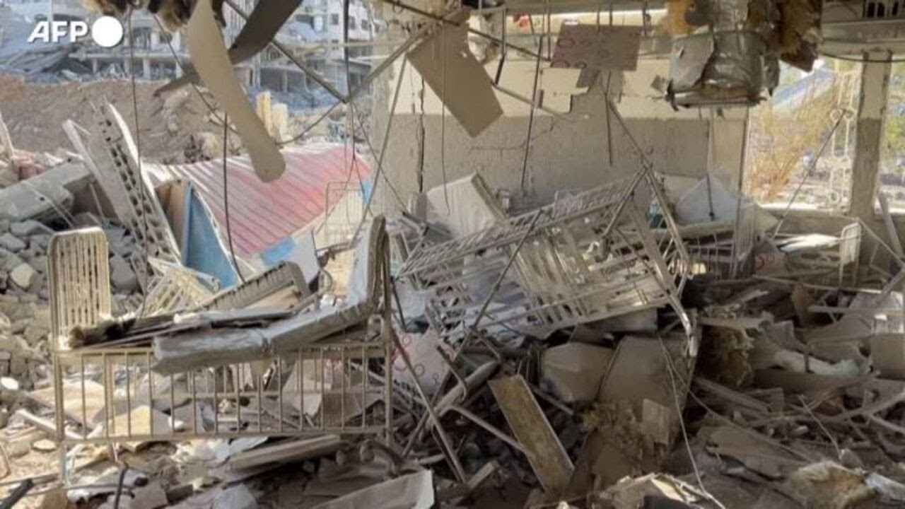 Devastazione all'ospedale pediatrico di Gaza City dopo il cessate il fuoco