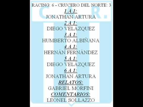 RACING: 6 - CRUCERO DEL NORTE: 3