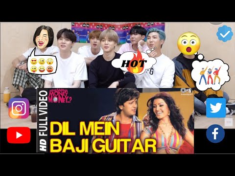 BTS 😘reaction😘 TO BOLLYWOOD SONG Full Video Dil Mein Baji Guitar movie - Apna Sapna Money Money Full