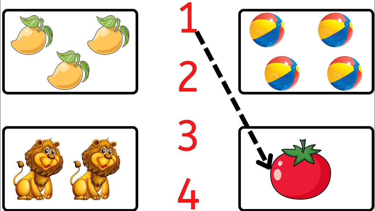 123 matching worksheets | worksheet | lkg ukg math worksheet  | toppo kids