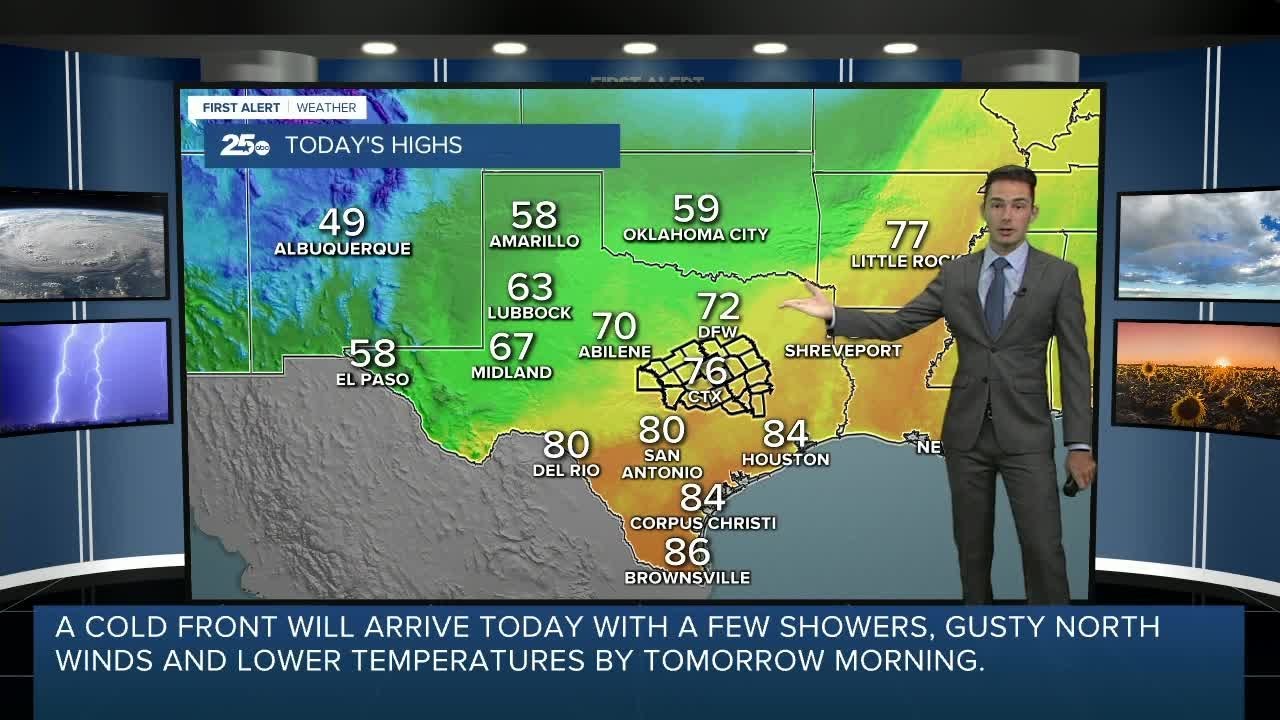 Cold front arrives today