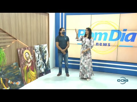O artista plástico Wellington Sampaio mostra suas artes no Bom Dia News 01 02 2022