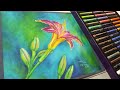 Oil Pastel Lily on PastelMat Demo // Sketchbook Sunday