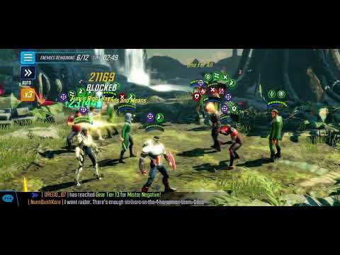 Marvel Strike Force - Doom 3.5 skill node 2 clean one shot with cooldowns for boss