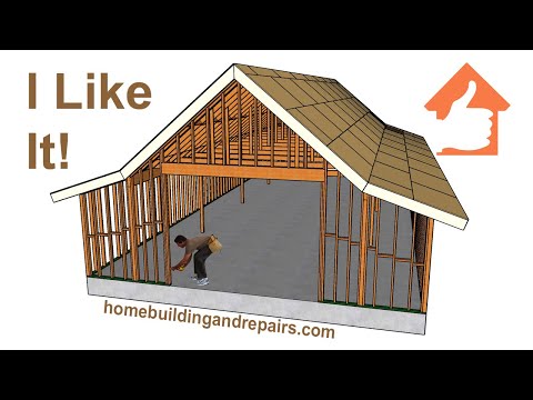 How To Frame Large Building With Double Pitch Gable Roof - Examples For Design And Construction