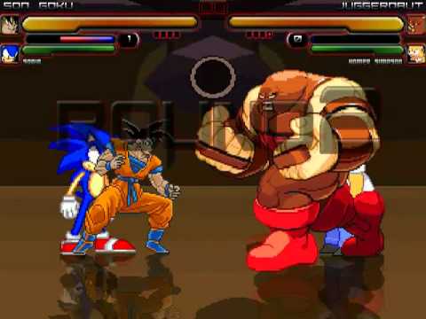 TheMattalocalypse Random Mugen Battle - 243 - Son Goku & Sonic VS. Juggernaut & Homer