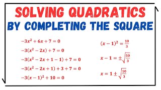 Solving Quadratics by Completing the Square | math 10 | jensenmath.ca
