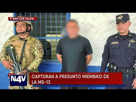 PNC captura a presunto integrante de la MS-13 señalado de extorsión en San Luis Talpa. N4V