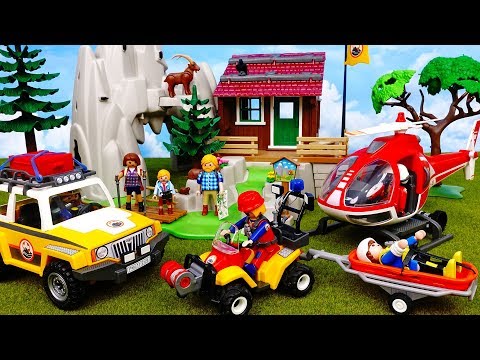 Emergency Patient~! Go Playmobil Mountain Rescue Quad Truck Helicopter - ToyMart TV