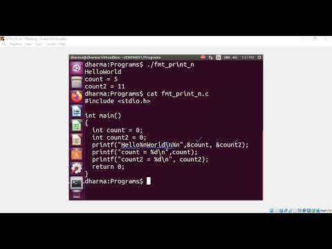 What does %n and %hn do in printf?