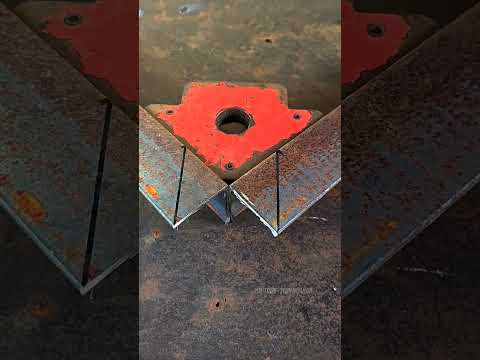 easy trick to cut 45 degree L angle iron #welding #welder #fabrication #metalworking