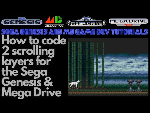 How to Code 2 Scrolling Layers on Sega Genesis & Mega Drive - Beginners Game Dev Tutorials