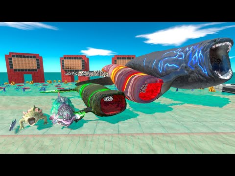 EVOLUTION of BLOOP VS Godzilla 2014 - Size Comparison of Sea Monsters - Animal Revolt Battle