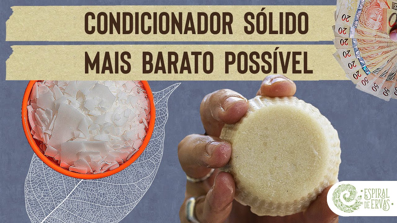 Como fazer um CONDICIONADOR SÓLIDO BARATO, básico e eficiente? Faça Condicionador Vegano e Natural