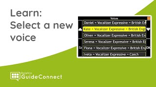 Learn GuideConnect: Settings - Select a New Voice