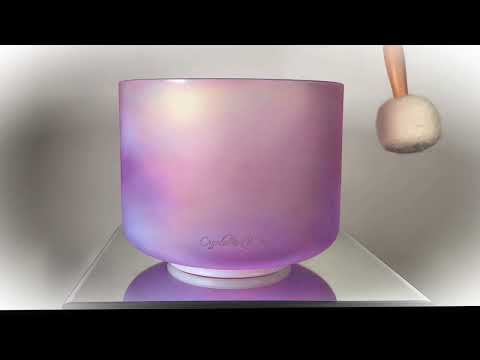 Selenite, Violet Flame Aura Crystal Tones® Alchemy Crystal Singing Bowl 9" B+35