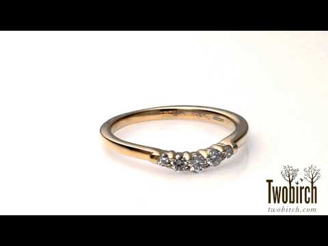 Five Stone Graduated Shared Prong Contoured Wedding Ring - TwoBirch TB-CR-0038-YG-E